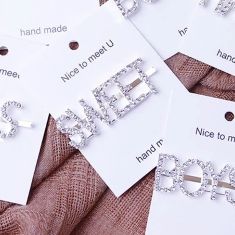 NEW “SWEET” Bling Silver Rhinestone Hair Clip/Pin